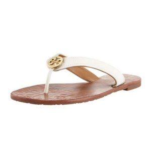Tory Burch Thora 10M Cream Slipper Thong Sandals